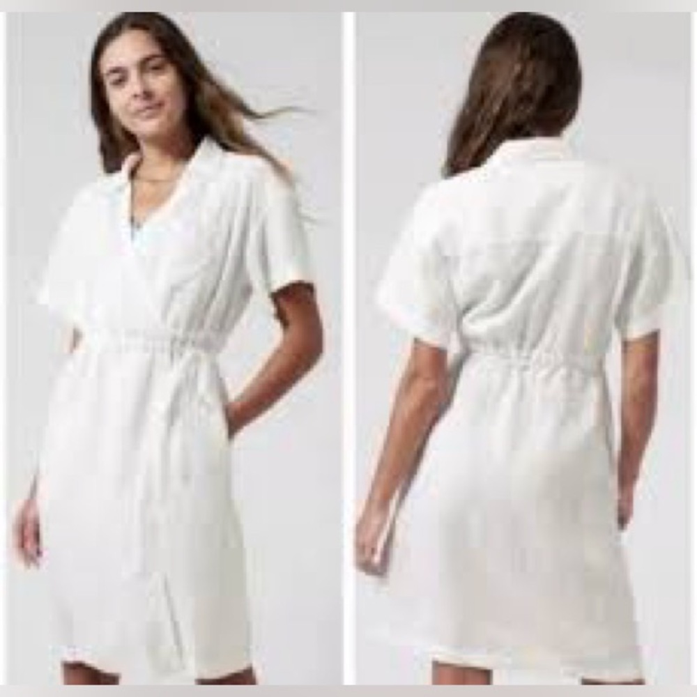 Athleta Playa Wrap Dress NWT | White Linen | Size 0